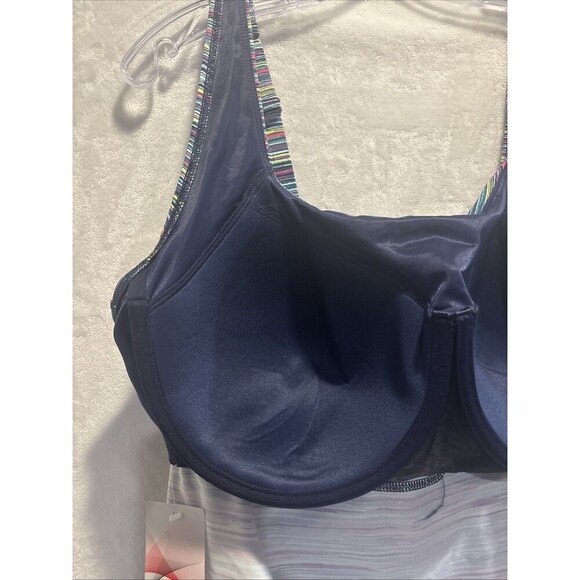 Lands End Tankini Swimsuit Top Women's Size 20W Square Neck Underwire Stripe NWT - Picture 13 of 16